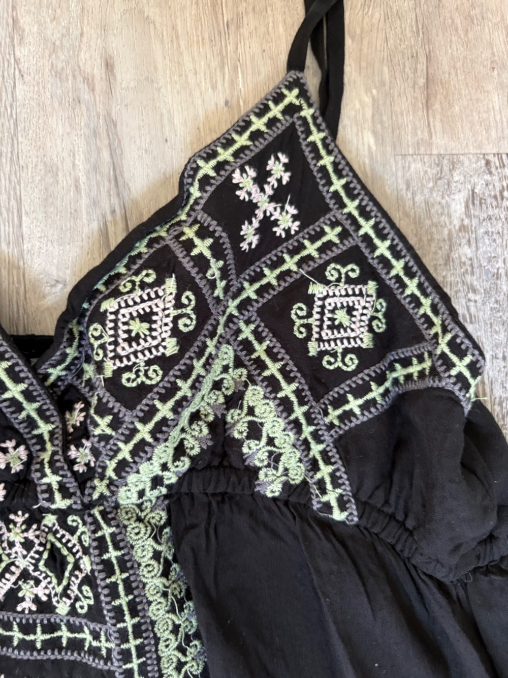 Cute Options Black Embroidered Maxi Dress Women’s Size S - Picture 8 of 11